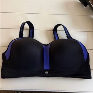 Soma Sport Black and Purple Supportive Sports Bra